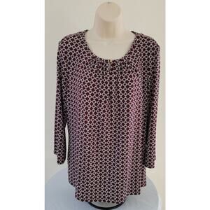 LIZ CLAIRBORNE Careers Women's Small Geometric Print Top/Tunic--Sz Lg